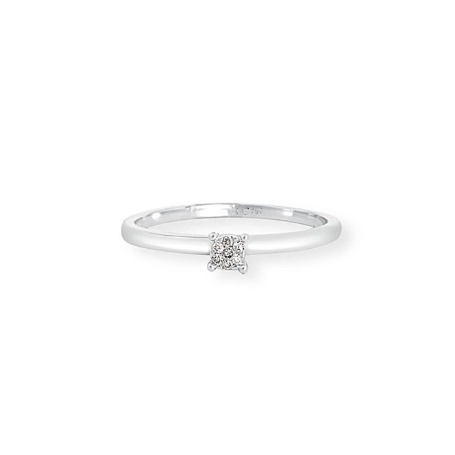 Anel Solitários Desire em ouro branco 18k com 10pts de Diamantes 2