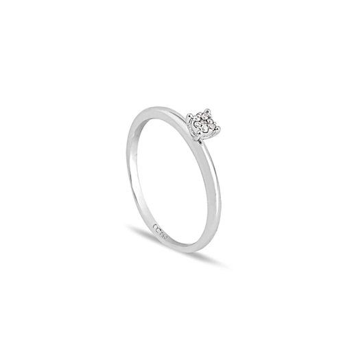 Anel Solitários Desire em ouro branco 18k com 10pts de Diamantes