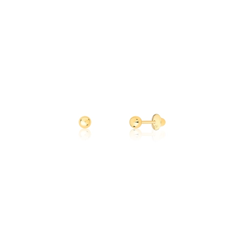 Brinco Essentials infantil em ouro 18k bola polida de 2,5MM