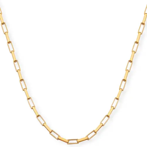 Corrente malha Veneziana ouro 18k elo alongado 40CM