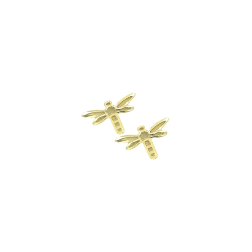 Brinco infantil Libélula ouro 18k acabamento fosco