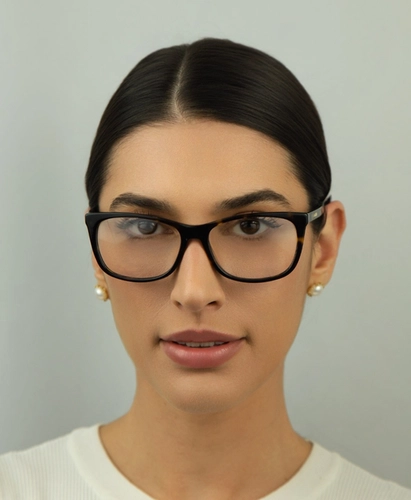 Óculos de Grau Love Moschino MOL557 086 5416 R Acetato Marrom Mesclado