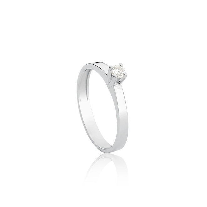 Anel Solitários Desire em ouro branco 18k com 10pts de Diamantes 1