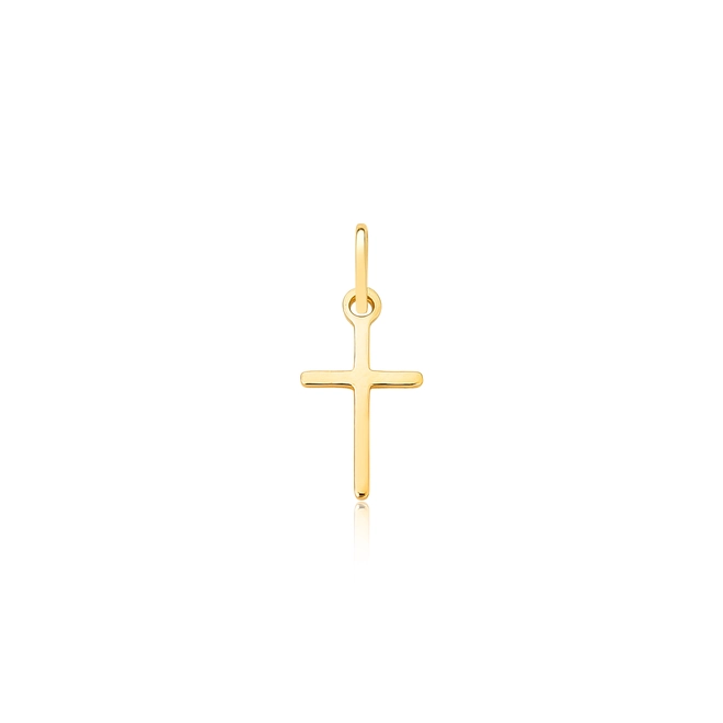 Pingente Essentials religiosos em ouro 18k cruz lisa polida 1