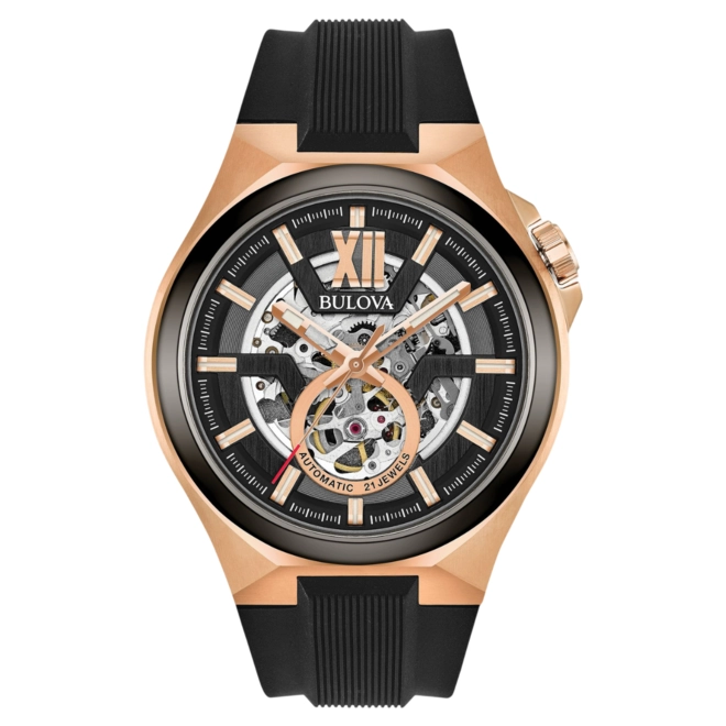 Relógio Bulova Machine Skeleton Automatic - 98A177 Preto 1