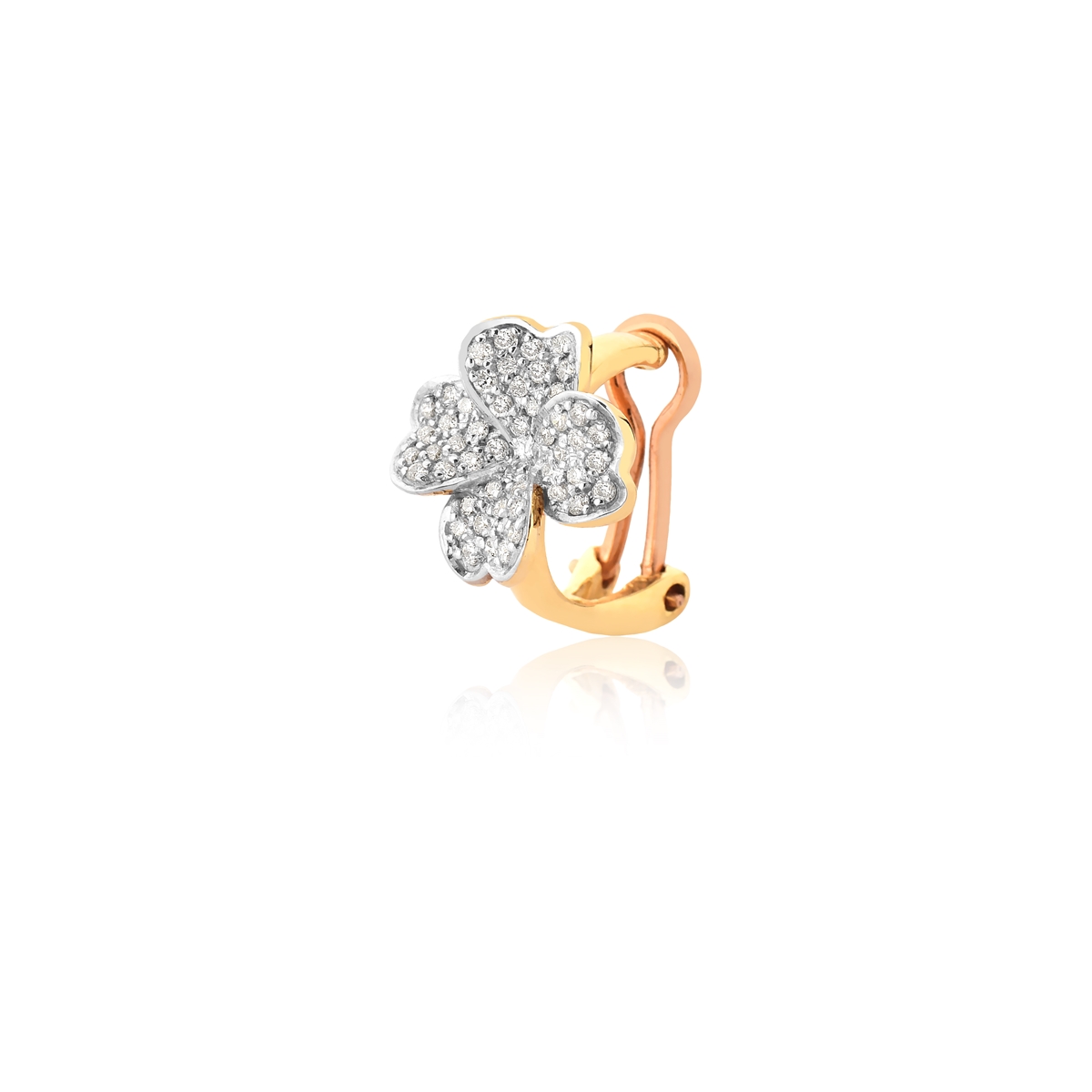 Piercing de Orelha Coliseu, ouro 18k com Diamantes e Gemas