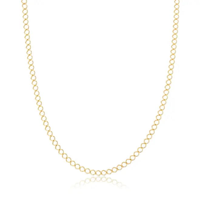 Corrente Rombo ouro 18k elo achatado 40CM 1