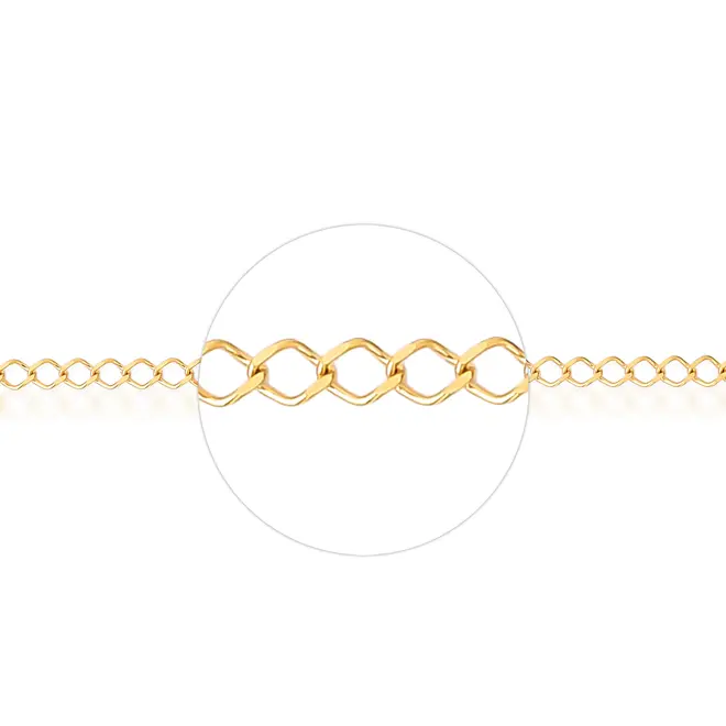 Corrente Rombo ouro 18k elo achatado 40CM 3