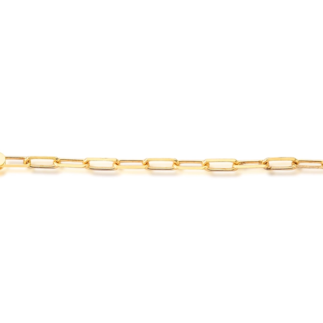Corrente elo Cadeado longo ouro 18k polida 60CM 2