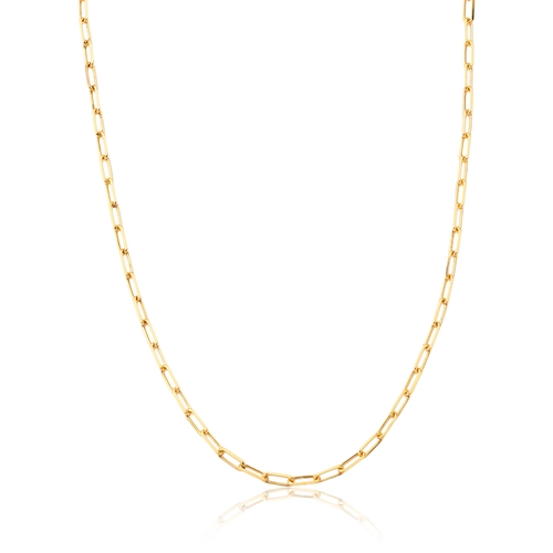 Corrente elo Cadeado longo ouro 18k polida 60CM