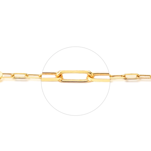 Corrente elo Cadeado longo ouro 18k polida 60CM