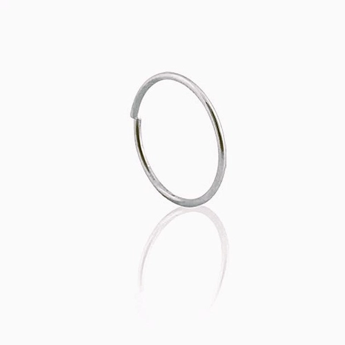 Piercing de nariz Essentials ouro branco 18k argolinha polida fio 0,6MM