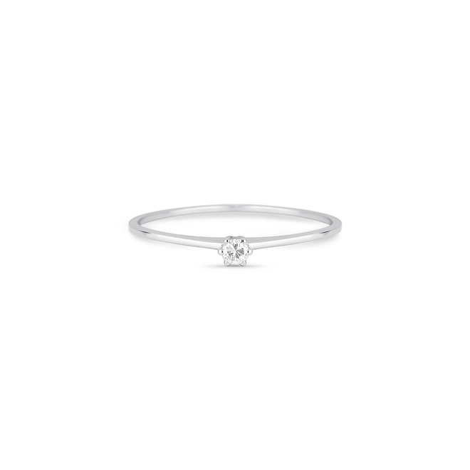 Anel Essentials Solitário ouro branco 18k com 4pts de Diamantes 2