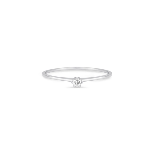 Anel Essentials Solitário ouro branco 18k com 4pts de Diamantes