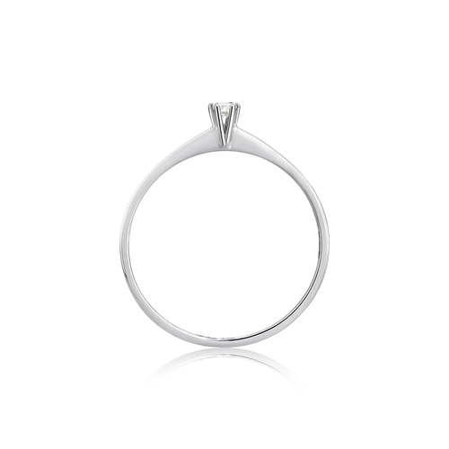 Anel Essentials Solitário ouro branco 18k com 4pts de Diamantes
