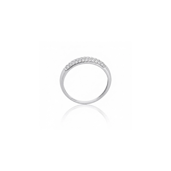 Anel Pavês Amare aparador em ouro branco 18k pavê com 26pts de Diamantes 2