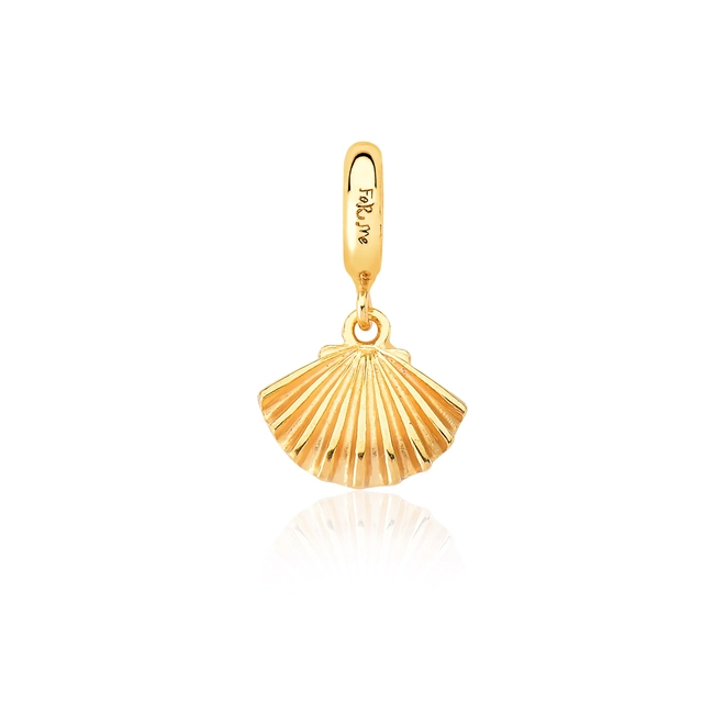 Pingente For me Charms Blue Sea concha prata 925 banho dourado 1