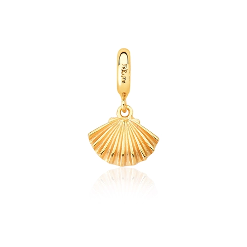 Pingente For me Charms Blue Sea concha prata 925 banho dourado