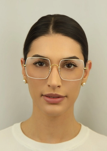 Óculos de Grau Ray-Ban Square 0RX1971V 3104 54 Metal Dourado
