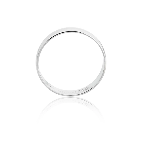 Aliança I Love You ouro branco 18k reta abaulada polida ( 4,3MM )
