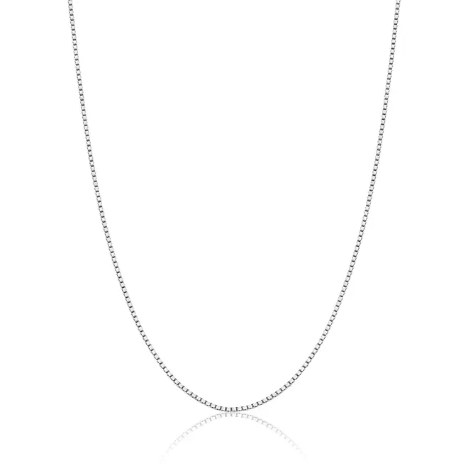 Corrente malha Veneziana ouro branco 18k polida 45CM 1