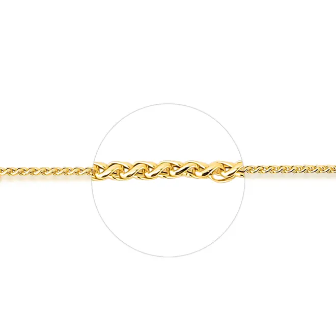 Corrente malha Palmeira ouro 18k polida 40CM 3