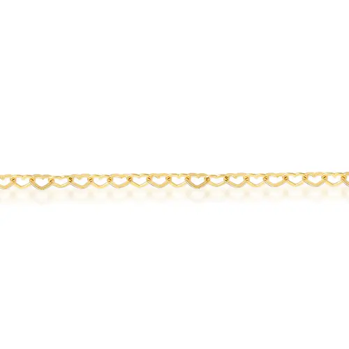 Pulseira Love elos corações ouro 18k polida 18CM