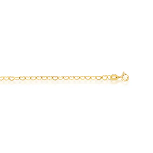 Pulseira Love elos corações ouro 18k polida 18CM