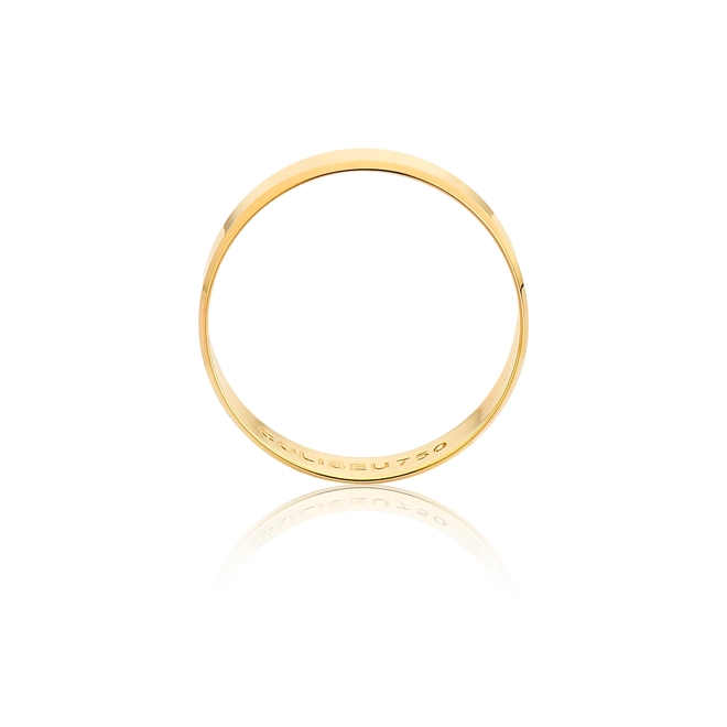 Aliança Passion reta bordas chanfradas ouro 18k polida 6MM 2