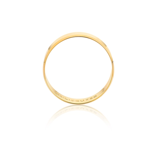 Aliança Passion reta bordas chanfradas ouro 18k polida 6MM