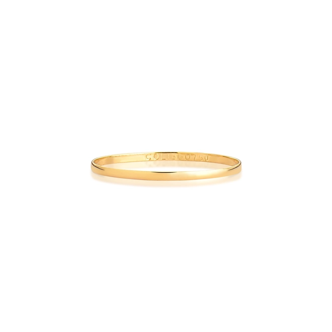 Aliança I Love You reta abaulada ouro 18k polida 1,3MM 3