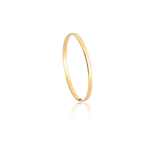 Aliança I Love You reta abaulada ouro 18k polida 1,3MM