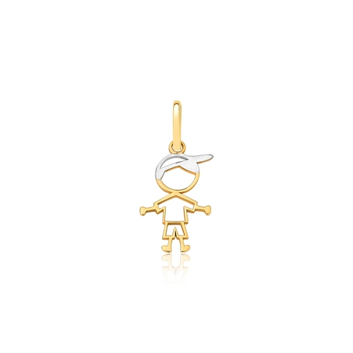 Pingente Essentials filhos menino ouro 18k vazado com boné