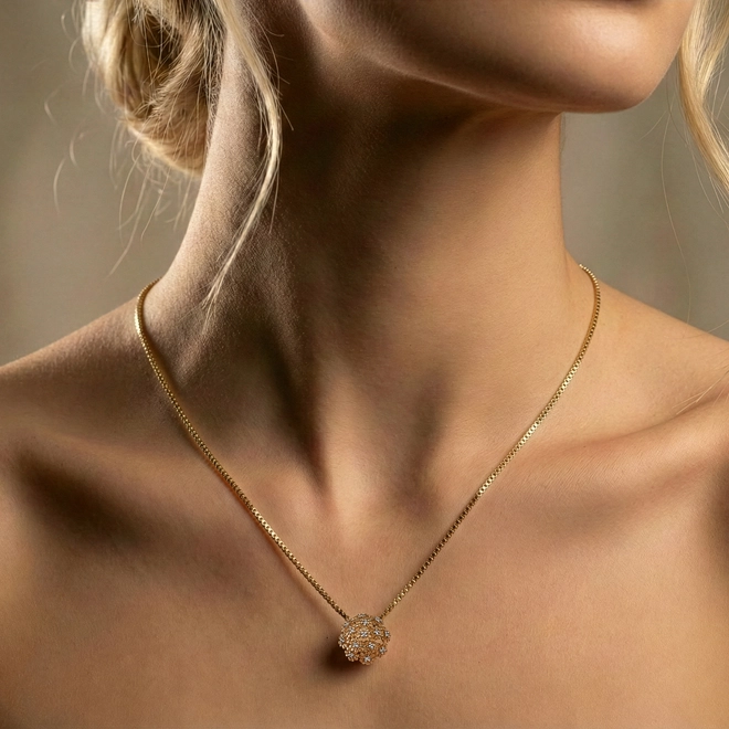 Pingente Jardim Secreto buquê de flores ouro 18k com 7pts de Diamantes 2