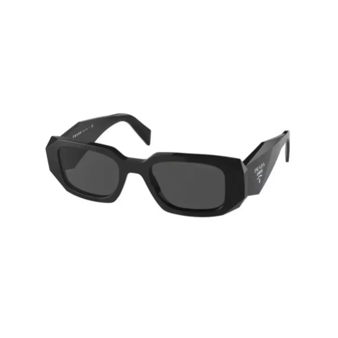 Óculos de Sol Prada 0PR 17WS 1AB5S049 Acetato Preto com lentes na cor Cinza Espelhado 1