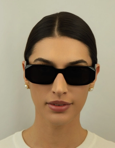 Óculos de Sol Prada 0PR 17WS 1AB5S049 Acetato Preto com lentes na cor Cinza Espelhado