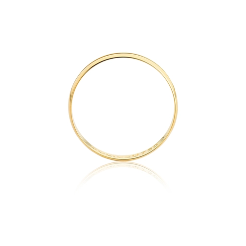 Aliança Toujours meia cana ouro 18k polida com friso 3MM