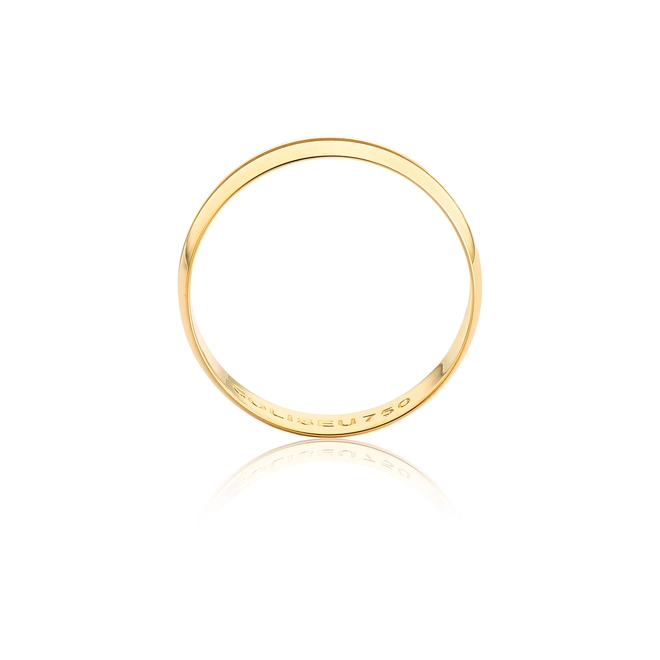 Aliança Toujours meia cana com friso ouro 18k polida 5MM 3