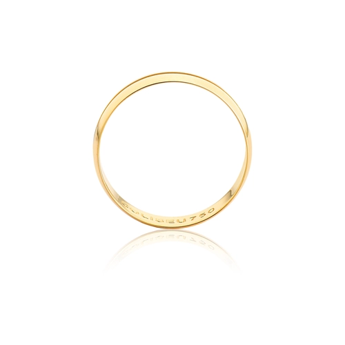 Aliança Toujours meia cana com friso ouro 18k polida 5MM