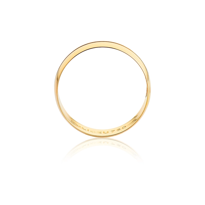 Aliança Toujours meia cana ouro 18k com friso polida 6MM 2