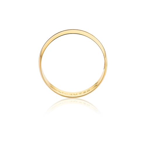 Aliança Toujours meia cana ouro 18k com friso polida 6MM