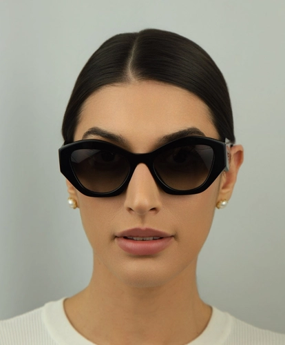 Óculos de Sol Prada 0PR 07YS 1AB0A7 53 Acetato Preto com lentes na cor Fumê Degradê