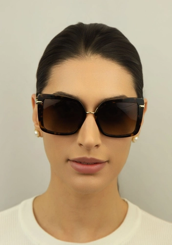 Óculos de Sol Tiffany 0TF4185 80153B54 Acetato Marrom Mesclado com lentes na cor Marrom Degradê