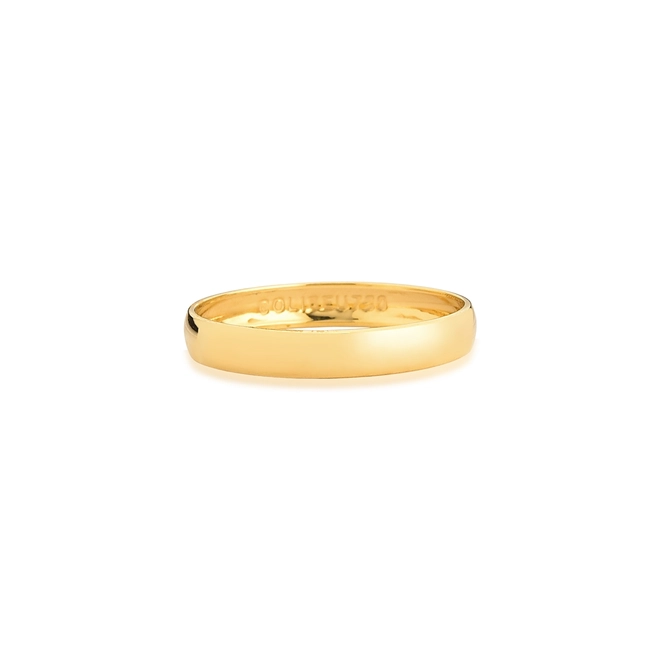 Aliança Amore Mio abaulada oca ouro 18k polida 3MM 2