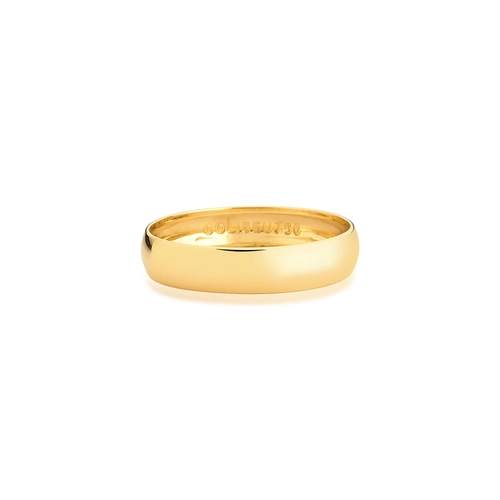 Aliança Amore Mio abaulada oca ouro 18k polida 4MM