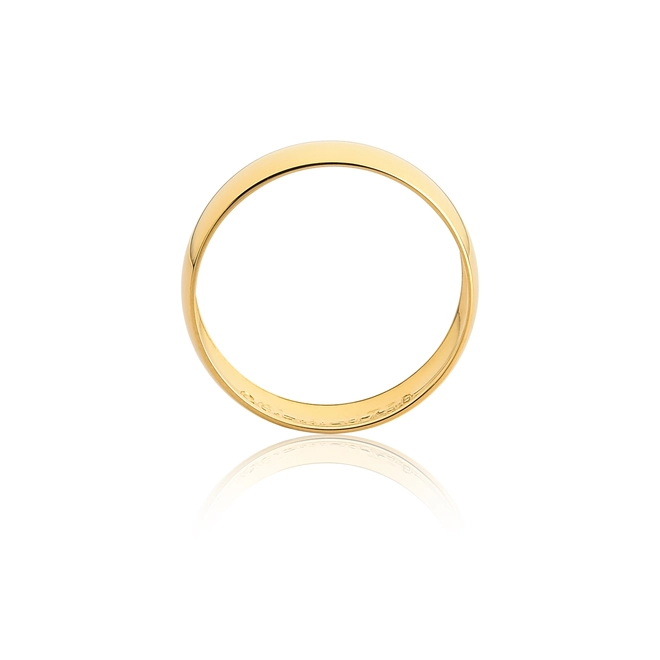 Aliança Amore Mio abaulada oca ouro 18k polida 5MM 3