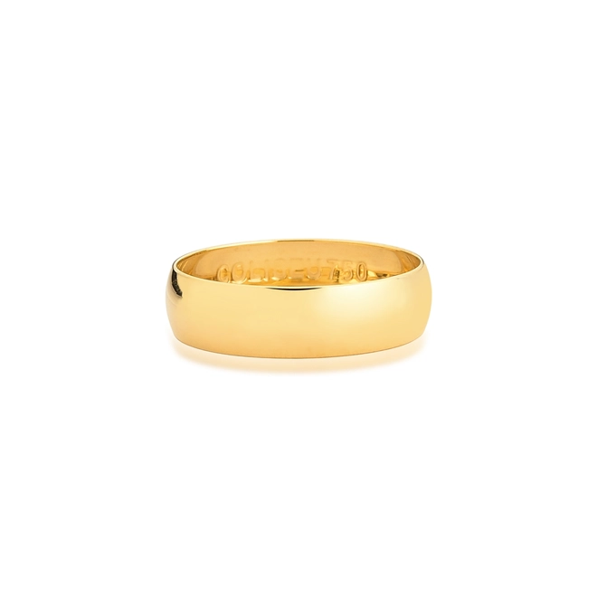 Aliança Amore Mio abaulada oca ouro 18k polida 5MM 2