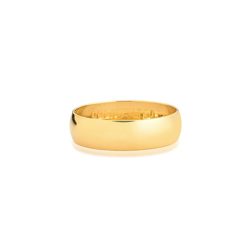 Aliança Amore Mio abaulada oca ouro 18k polida 5MM