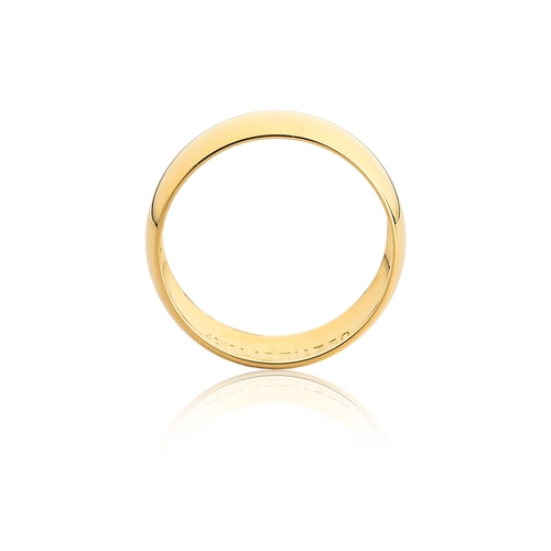 Aliança Amore Mio abaulada oca ouro 18k polida 7MM