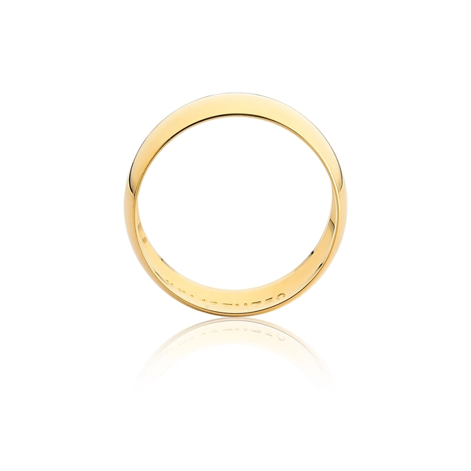 Aliança Amore Mio abaulada oca ouro 18k polida 8MM 3